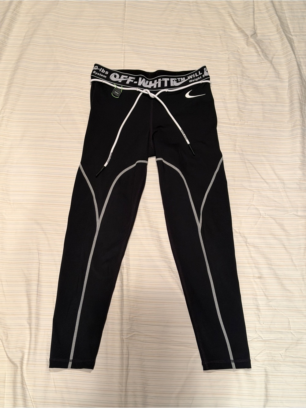 $160 Nike x OFF WHITE Black Skinny Leggings size Medium